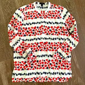 J. Crew berry print silk button up shirt. Never worn